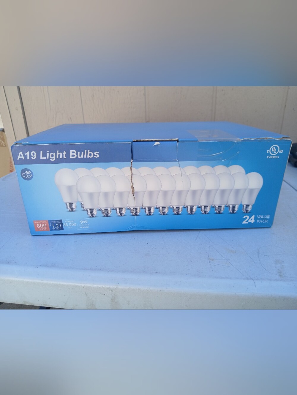 Lumens A19 Light Bulbs Pack - Blue and White Box - 24 Count